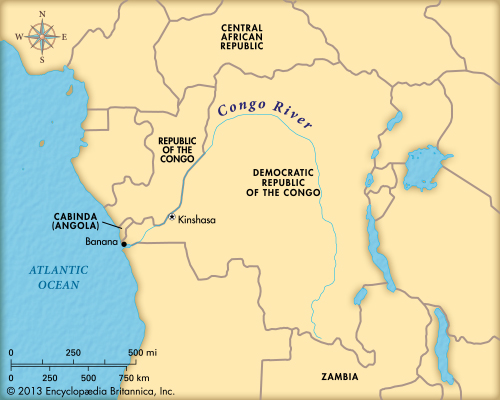 a map of the congo river in africa